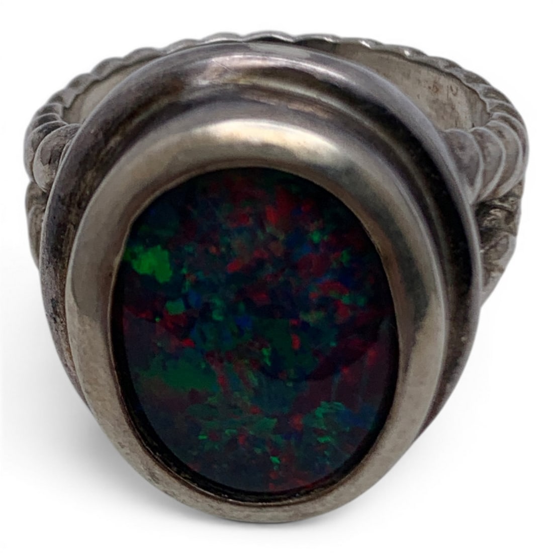 Sterling Silver & Opal Ring - 2