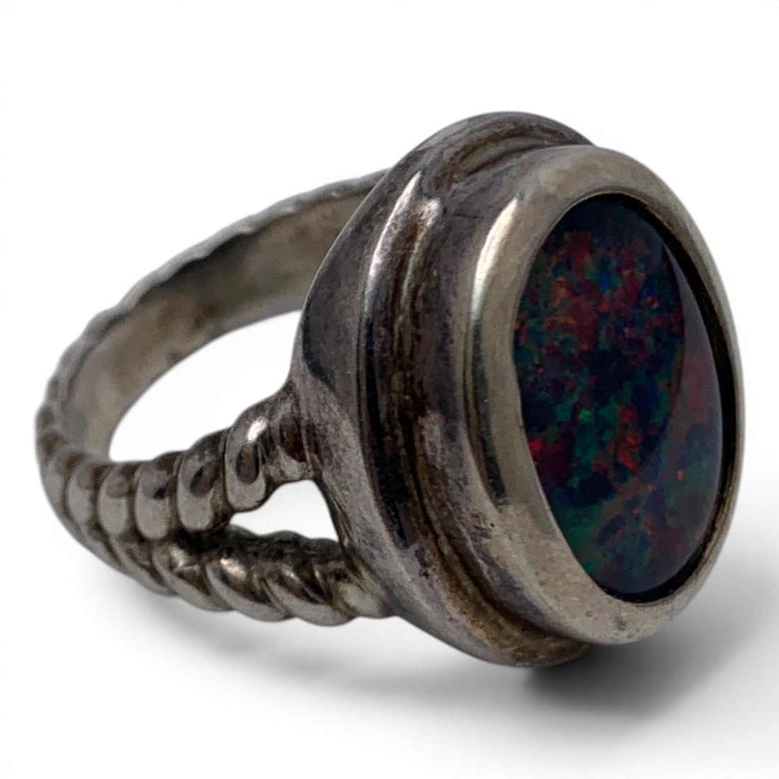 Sterling Silver & Opal Ring - 3
