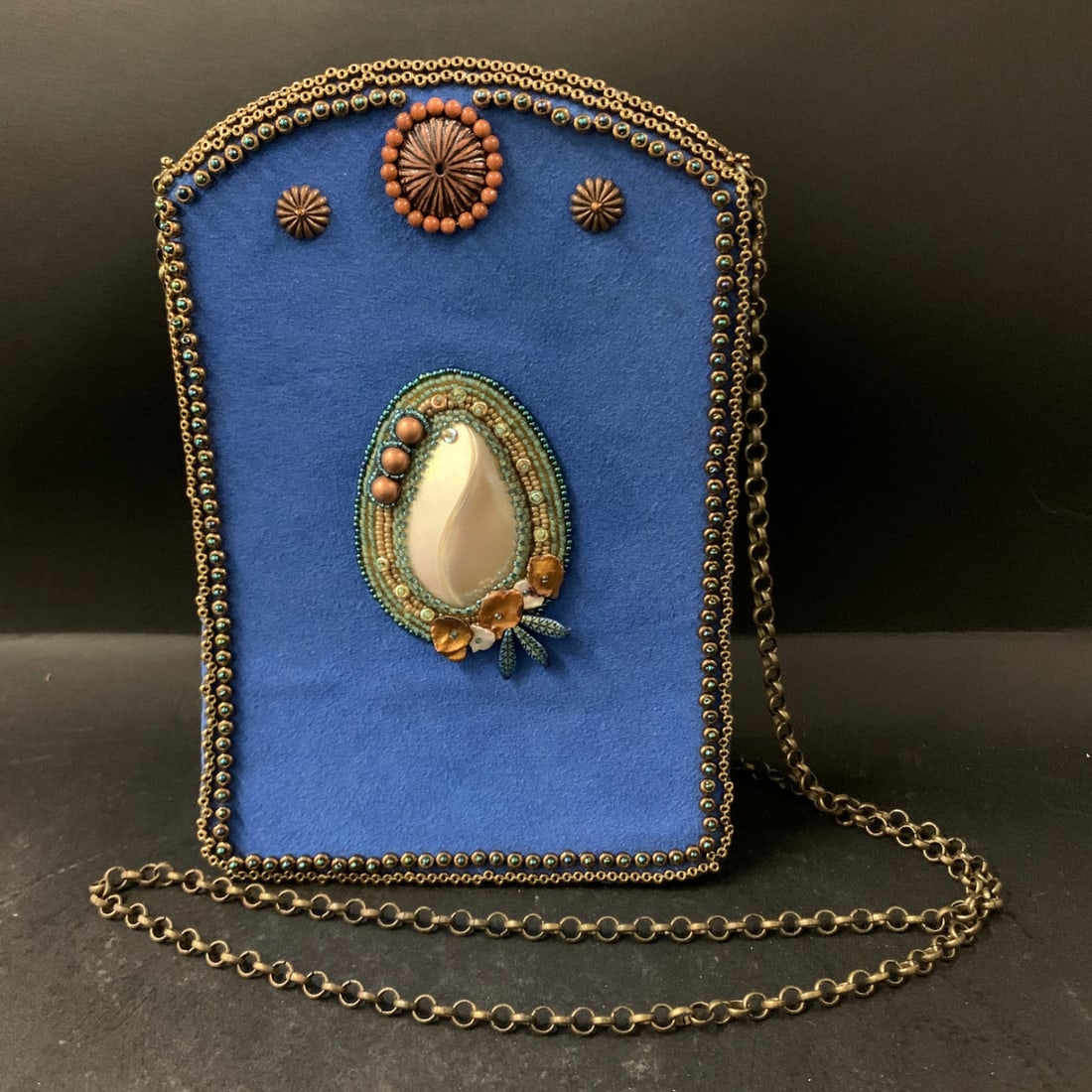 Blue Handcrafted Clutch - 2
