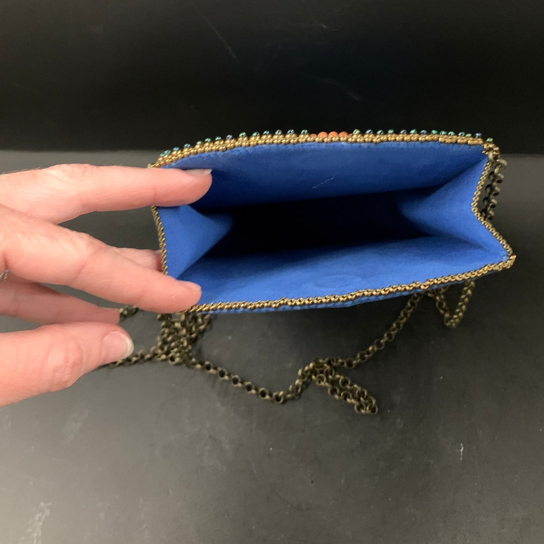 Blue Handcrafted Clutch - 4