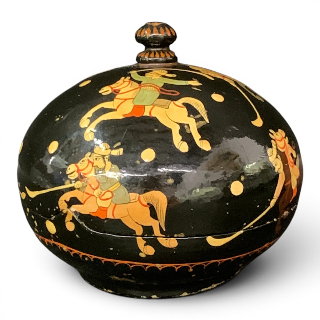 Vintage Russian Black Lacquer Lidded Box (1 of 7)
