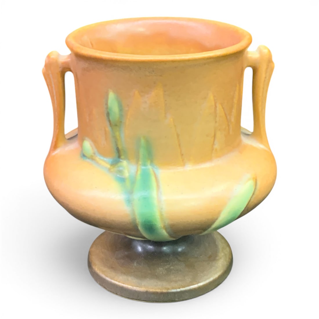 Roseville Footed Pottery Bowl: Marked On Bottom: Roseville 130. Shows Restoration On Bottom, See Photos. 4.25" Tall.