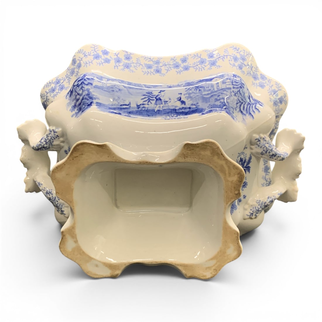 Blue Transferware Soup Tureen - 7