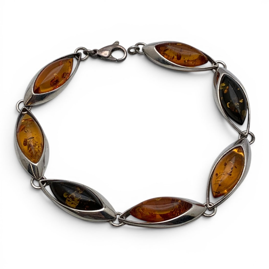 Sterling Silver & Amber Bracelet (1 of 4)