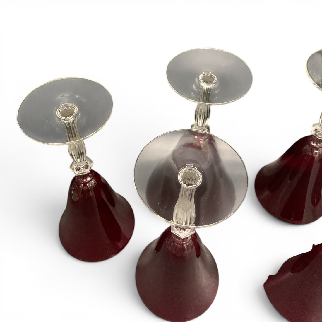 6 Vintage Morgantown Monroe Ruby Red Goblets - 6