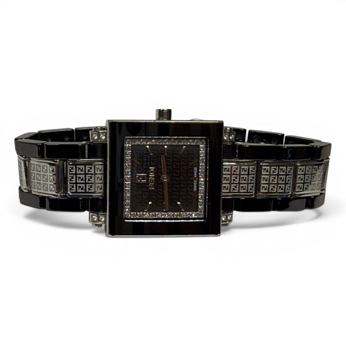 Fendi Ceramic Square Diamond Watch - 2
