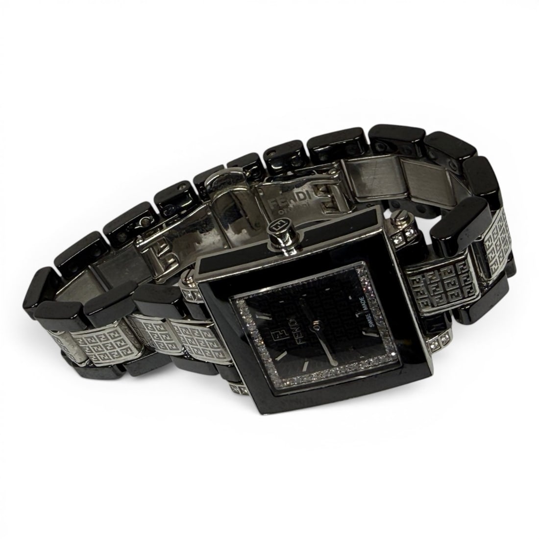Fendi Ceramic Square Diamond Watch - 5