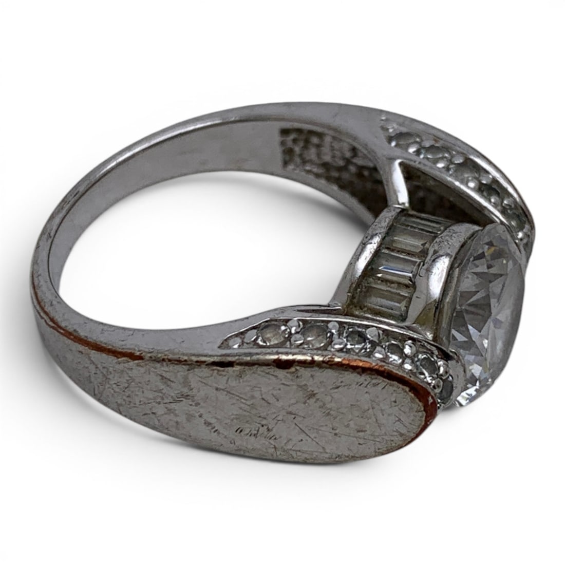 Sterling Silver & Clear Stone Ring - 3
