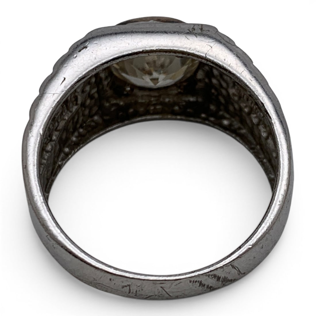 Sterling Silver & Clear Stone Ring - 4