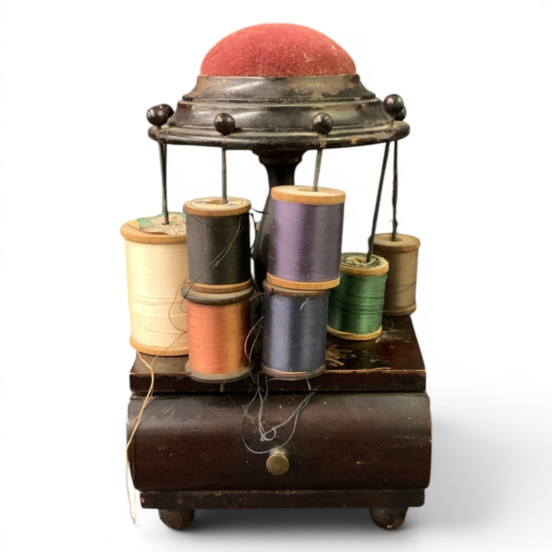 Antique Victorian Style Wooden Sewing Caddy (1 of 7)