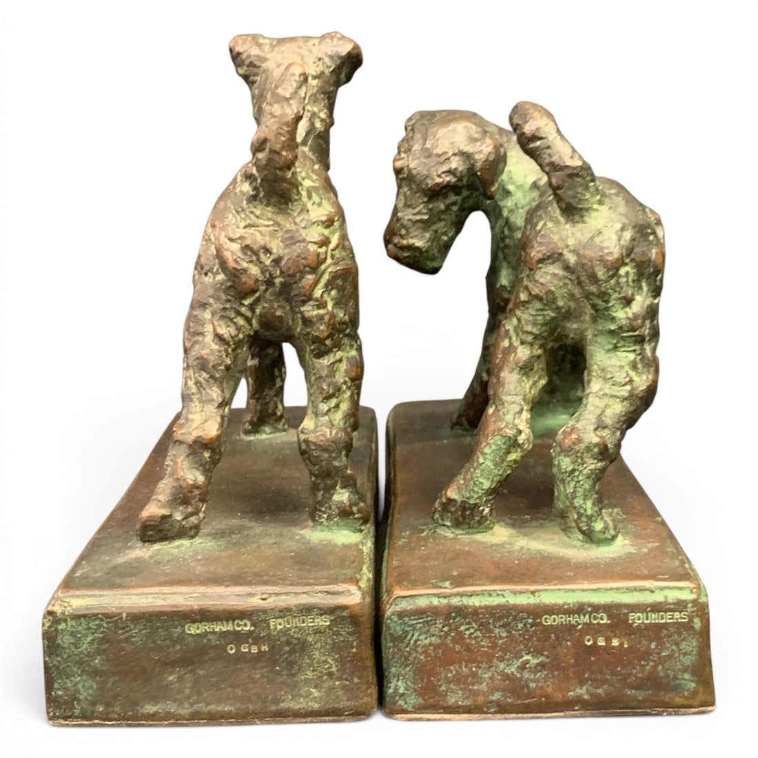 Pair Of Edith B. Parsons Bronze Terrier Bookends (1 of 6)