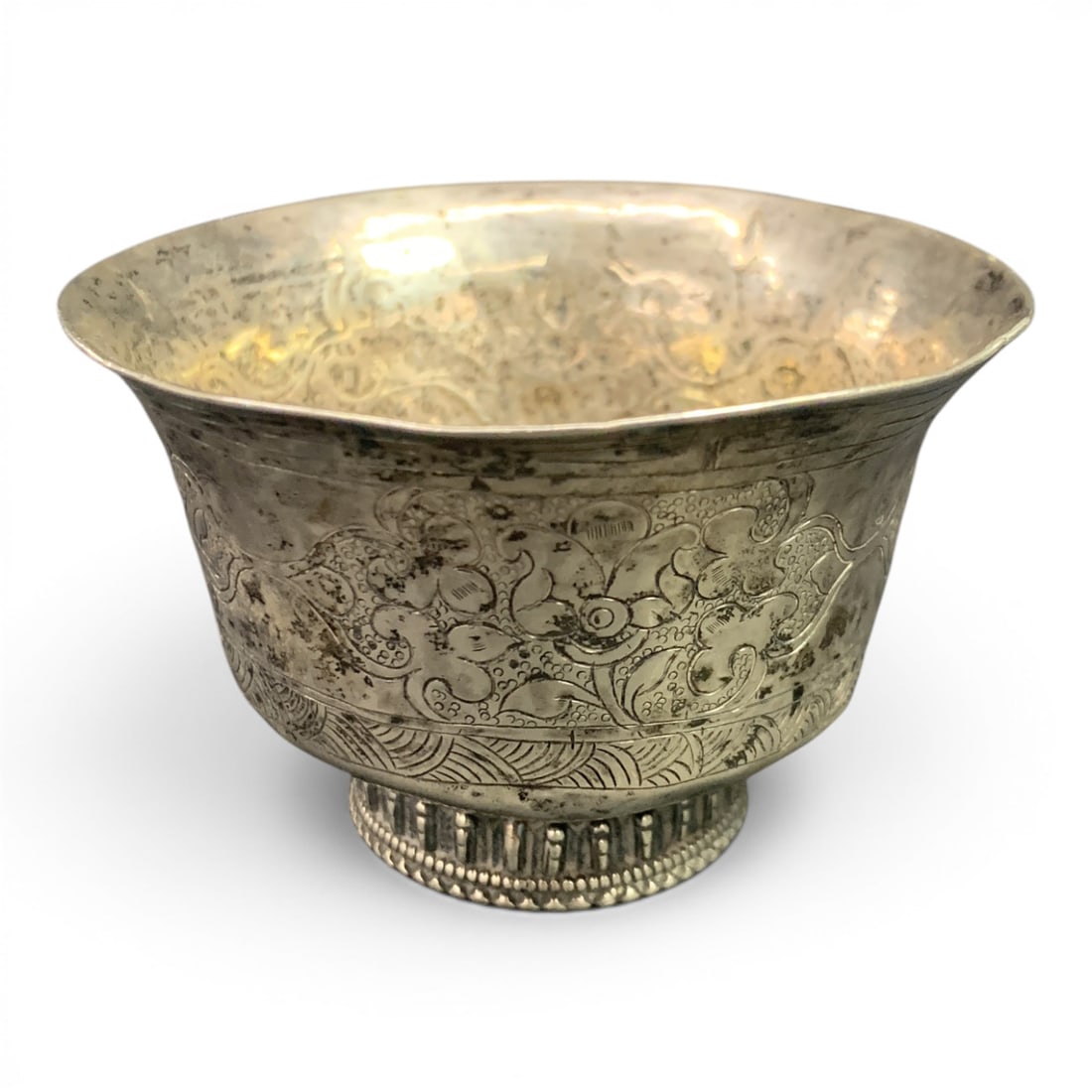 Antique Chinese Sterling Decorated Libation Cup (1 of 4)