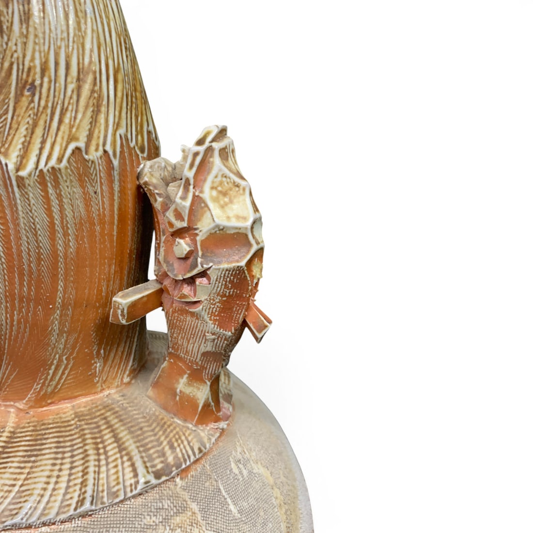 Signed Terracotta Art Pottery Fish Vase - 9