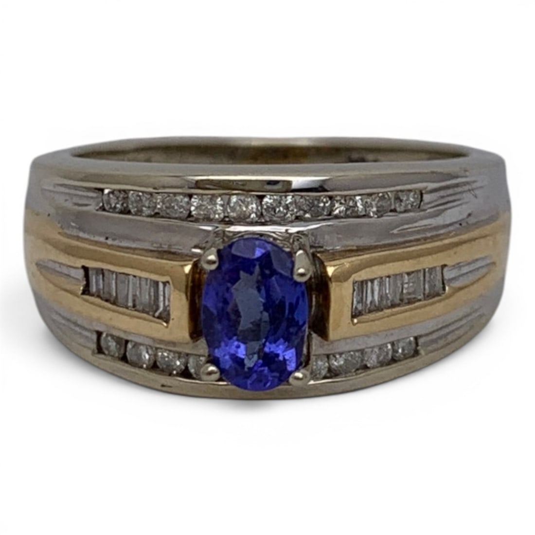 14k Two Tone Gold Diamond & Tanzanite Ring (1 of 6)