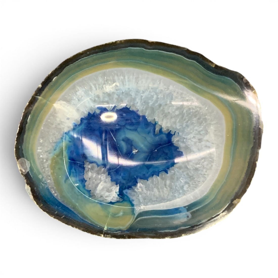 Blue Dyed Agate Slice - 2
