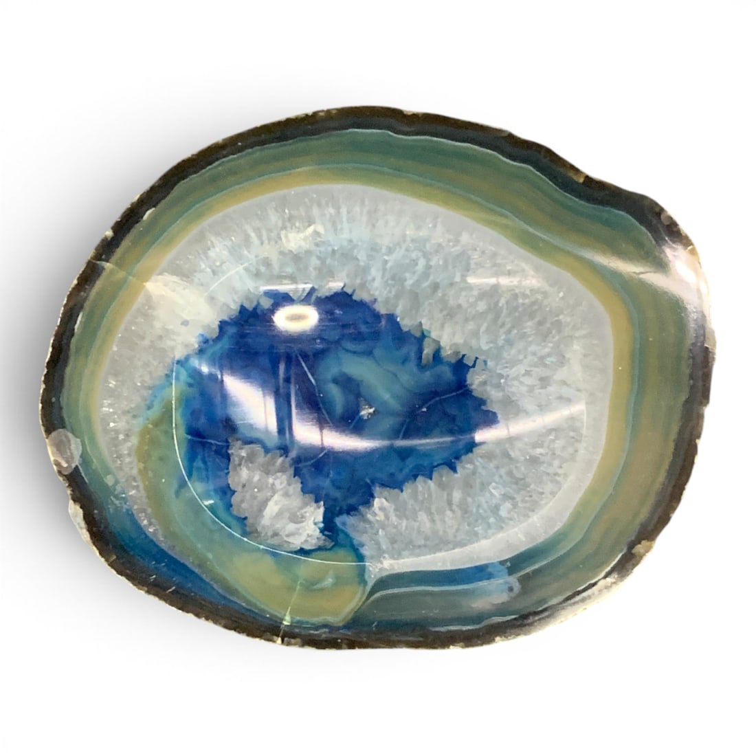 Blue Dyed Agate Slice - 3