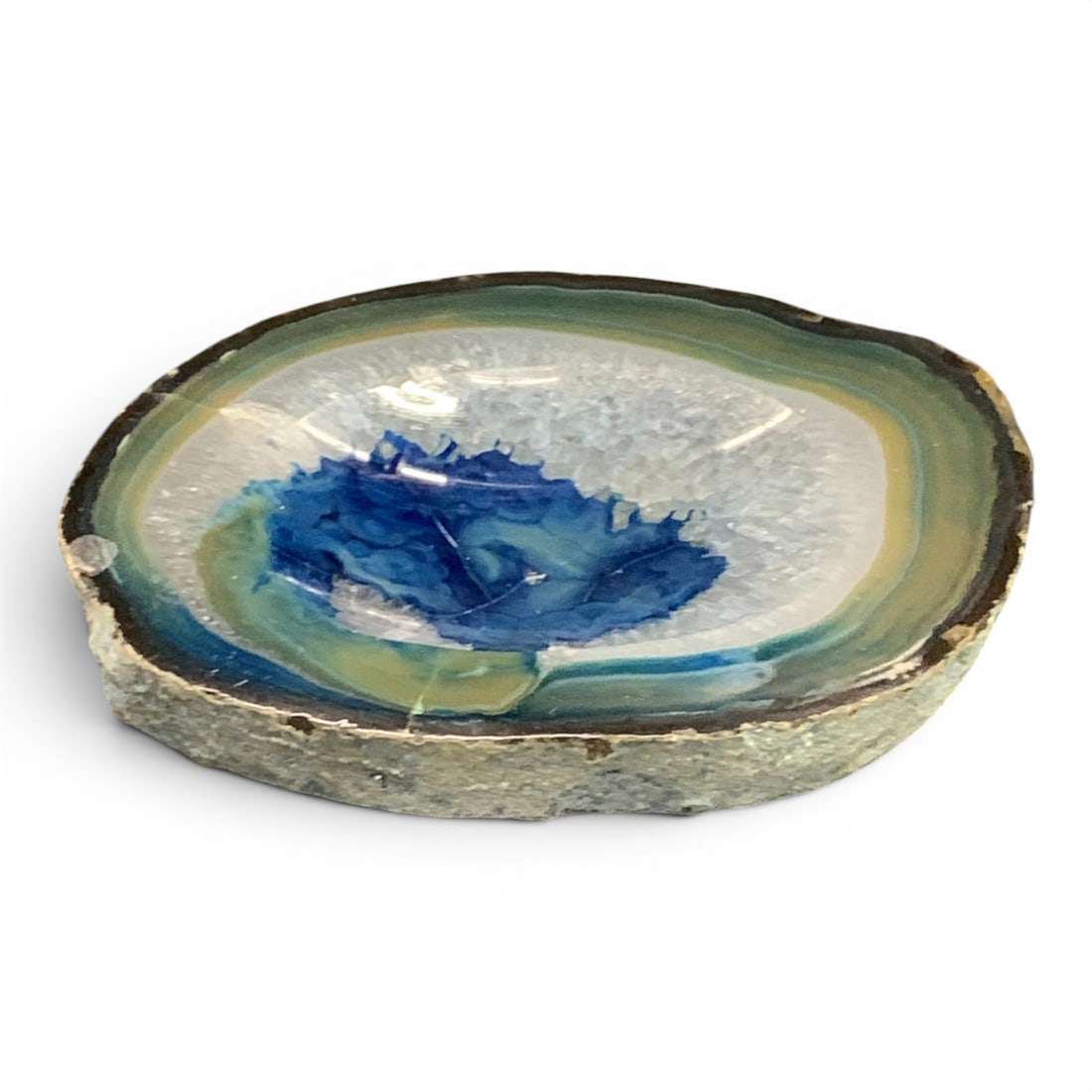 Blue Dyed Agate Slice - 5