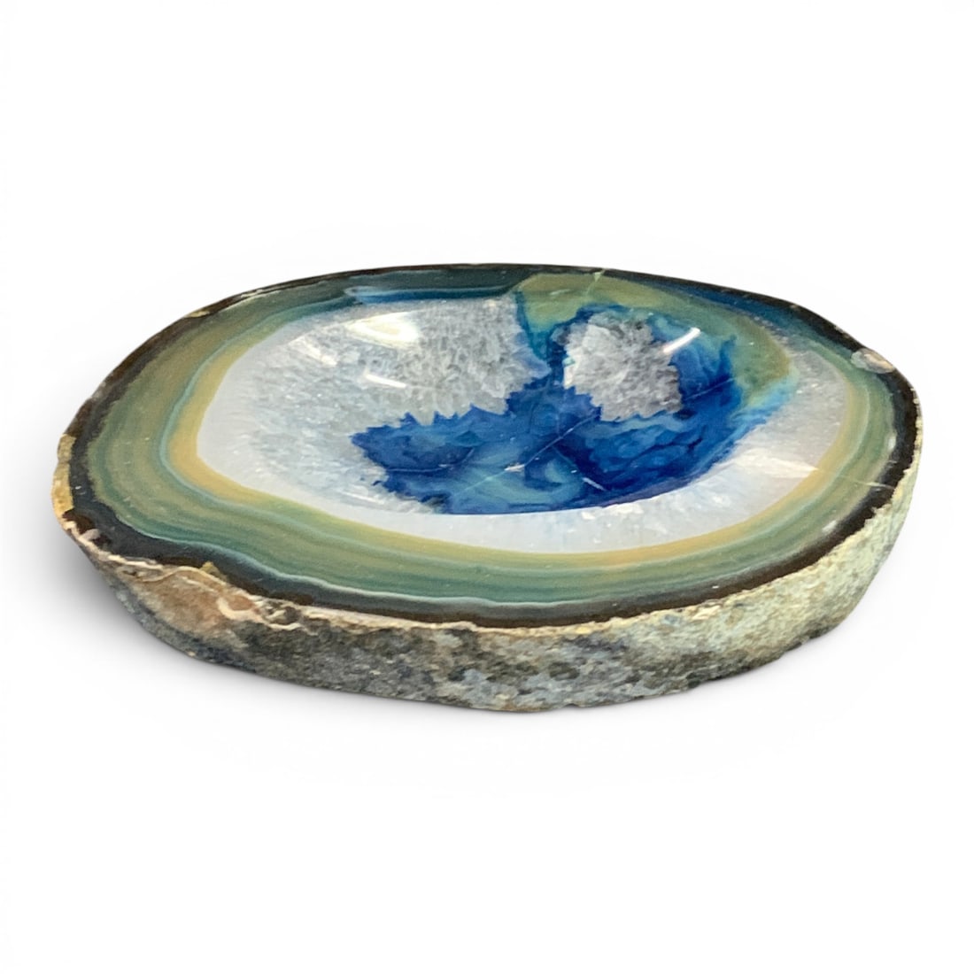 Blue Dyed Agate Slice - 6