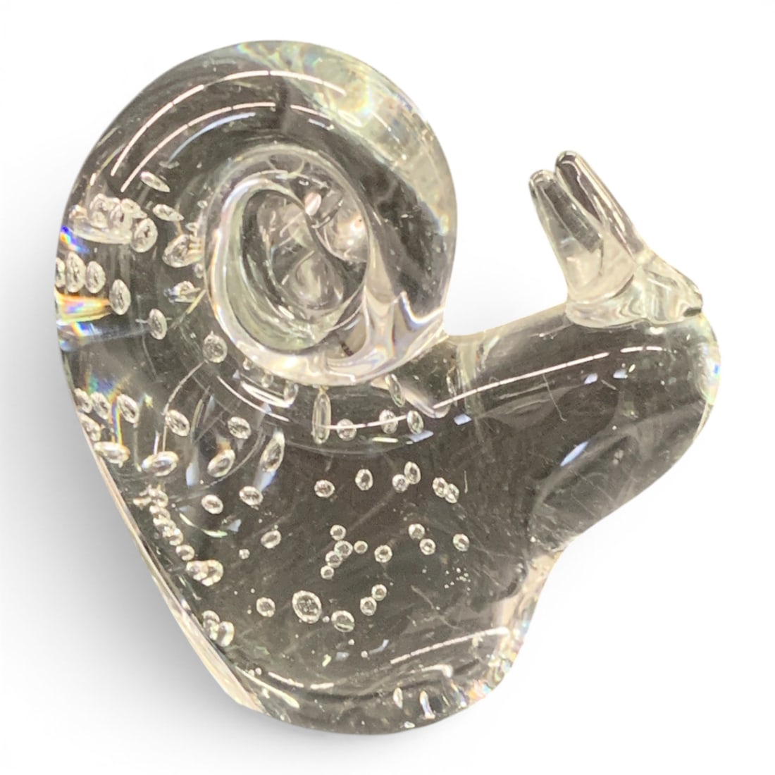 Clear Glass Bubble Snail Paperweight (1 of 2)