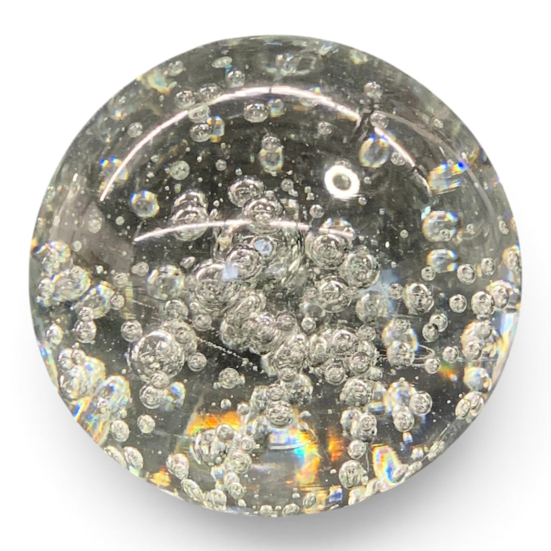 Clear Glass Bubble Paperweight (1 of 2)