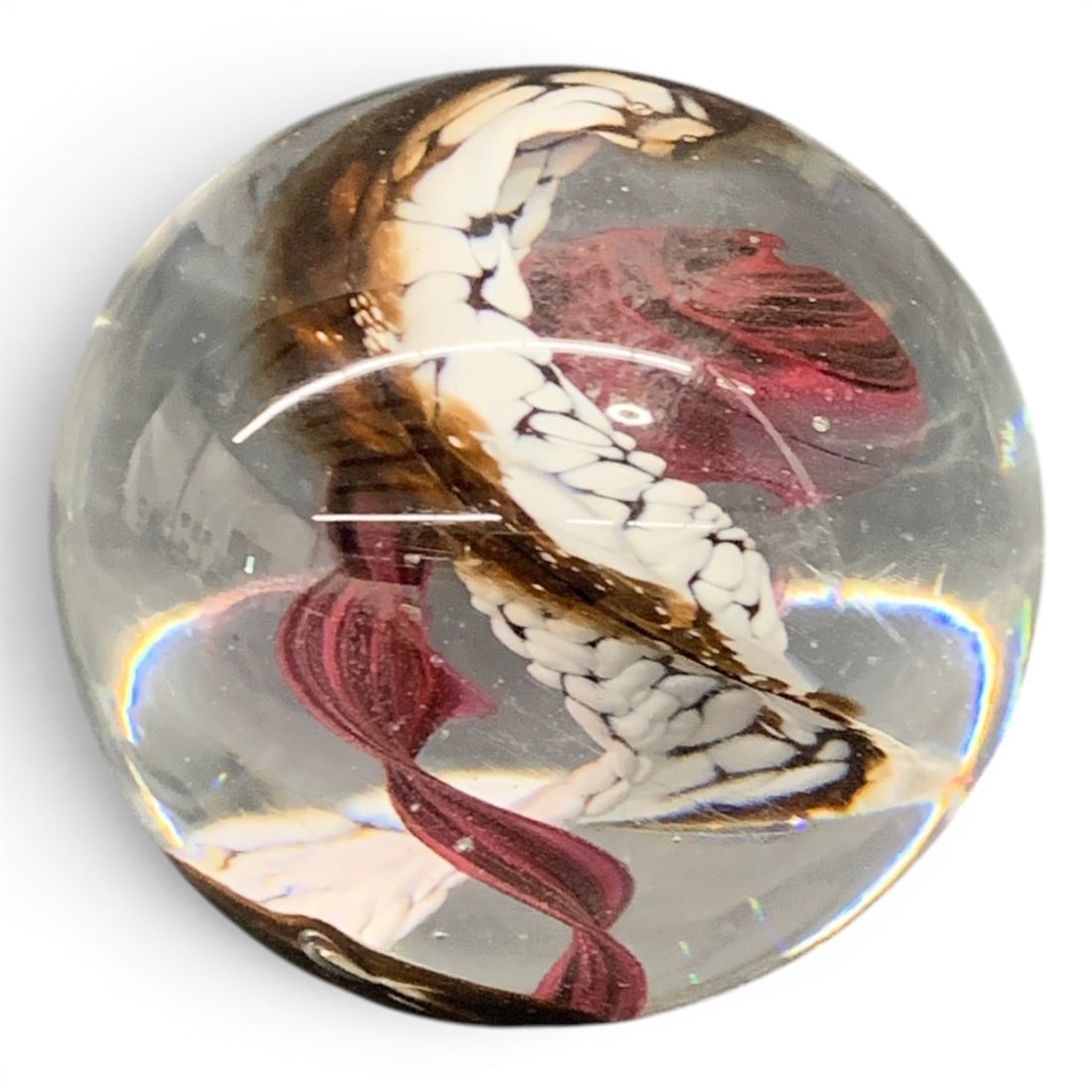 Signed Art Glass Swirl Paperweight (1 of 3)