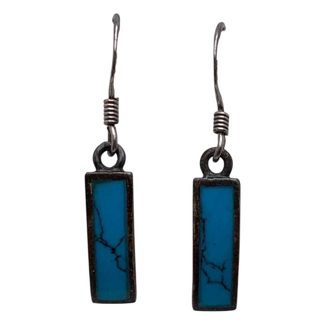 Pair Of Sterling Silver & Blue Stone Earrings (1 of 4)