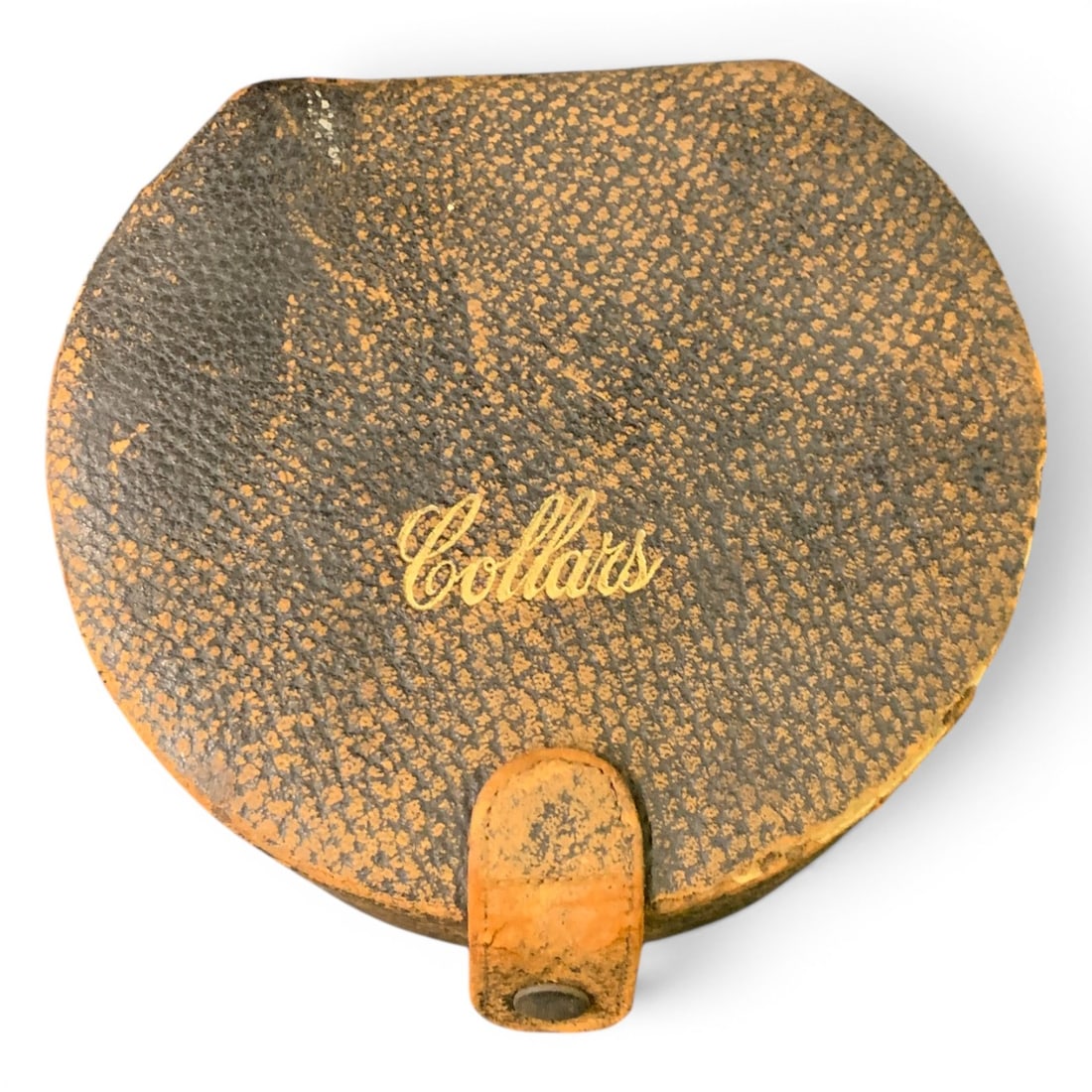 Vintage Round Textured Leather Collar Box (1 of 8)