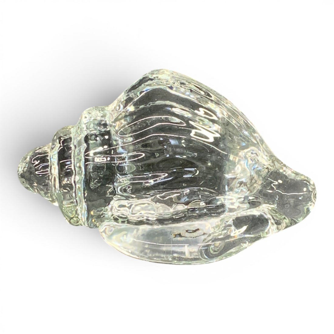 Clear Glass Seashell Paperweight Sculpture (1 of 2)