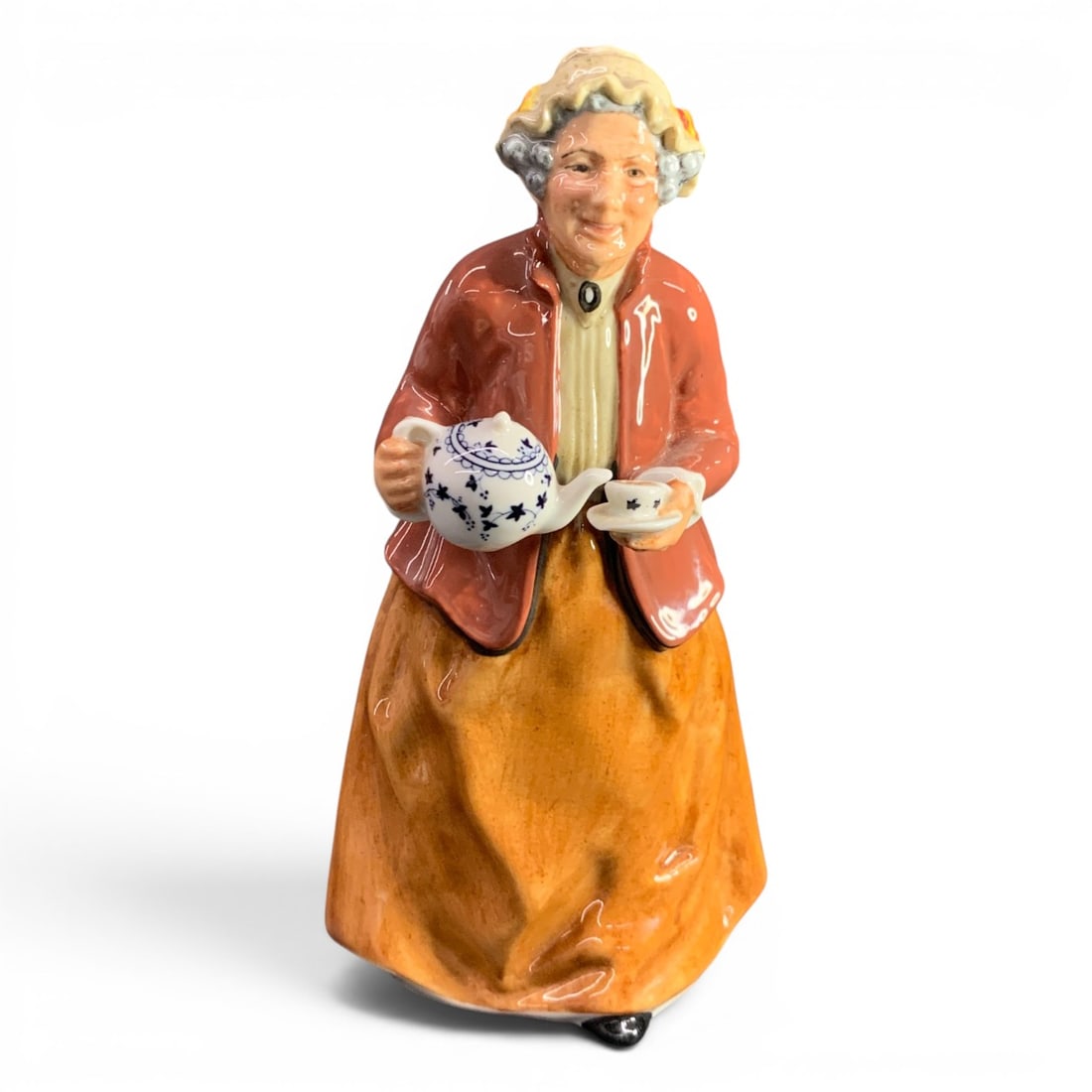 Royal Doulton Porcelain Figurine, Teatime: Royal Doulton Porcelain Figurine Titled "teatime" Marked On Bottom: Made In England, Royal Doulton, H N 2255, Doulton & Co Limited7 1/4" Tall