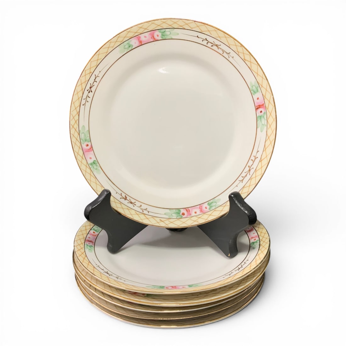 6 Antique Hand Painted Nippon Porcelain Plates (1 of 4)