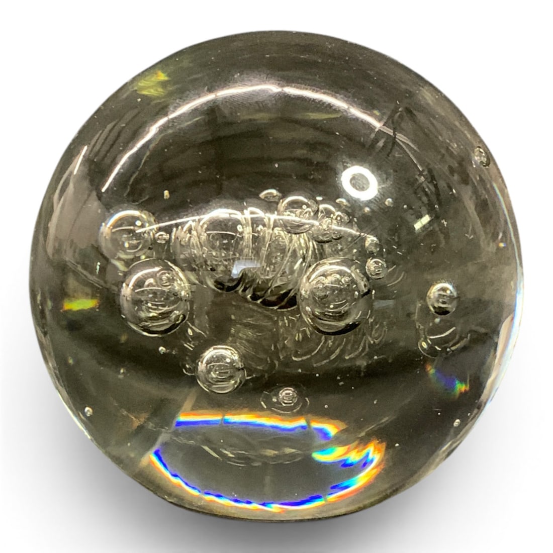 Clear Glass Bubble Paperweight (1 of 3)