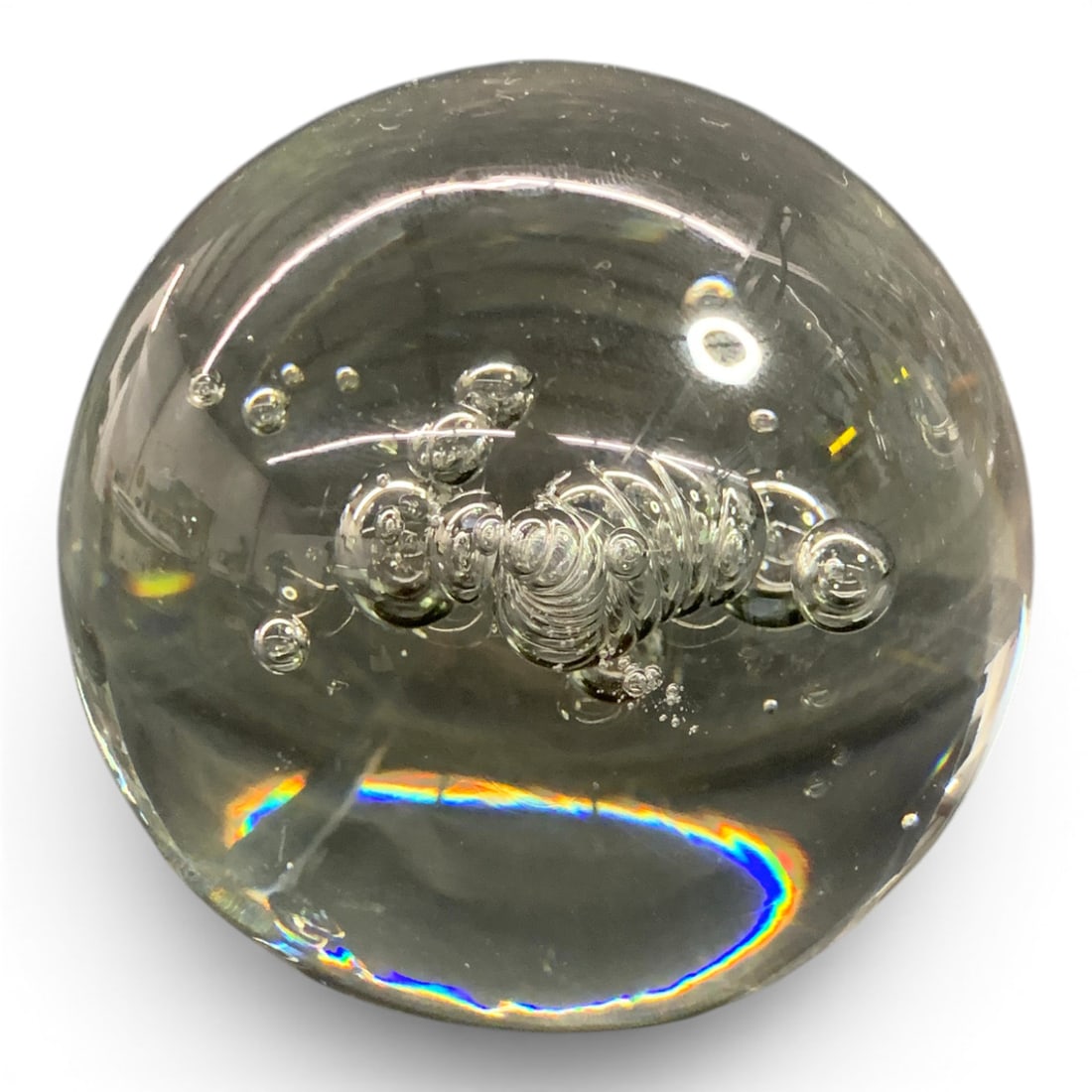 Clear Glass Bubble Paperweight - 2