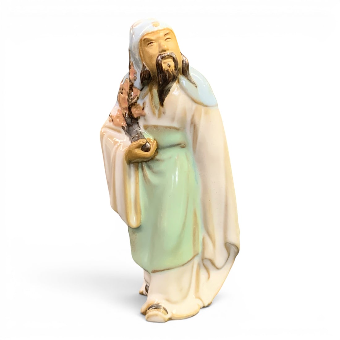 Vintage Shiwan Mudman Pottery Figurine: Vintage Shiwan Mudman Pottery Figurine Depicting A SageMarked On Bottom: China5 1/2" Tall