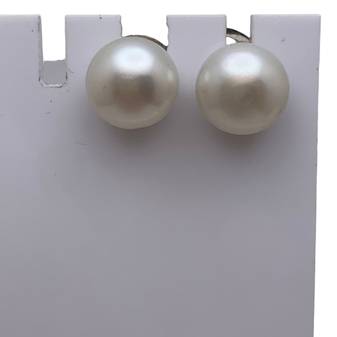 Pair Of Sterling Silver & White Pearl Earrings: Pair Of Sterling Silver & White Pearl Earrings Marked 925 - 3/8" Long - 4.6 Grams