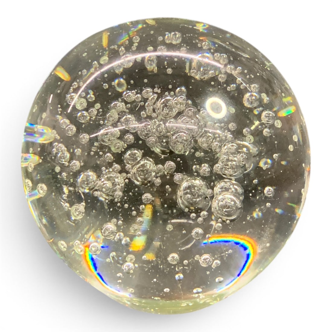 Clear Glass Bubble Paperweight (1 of 3)