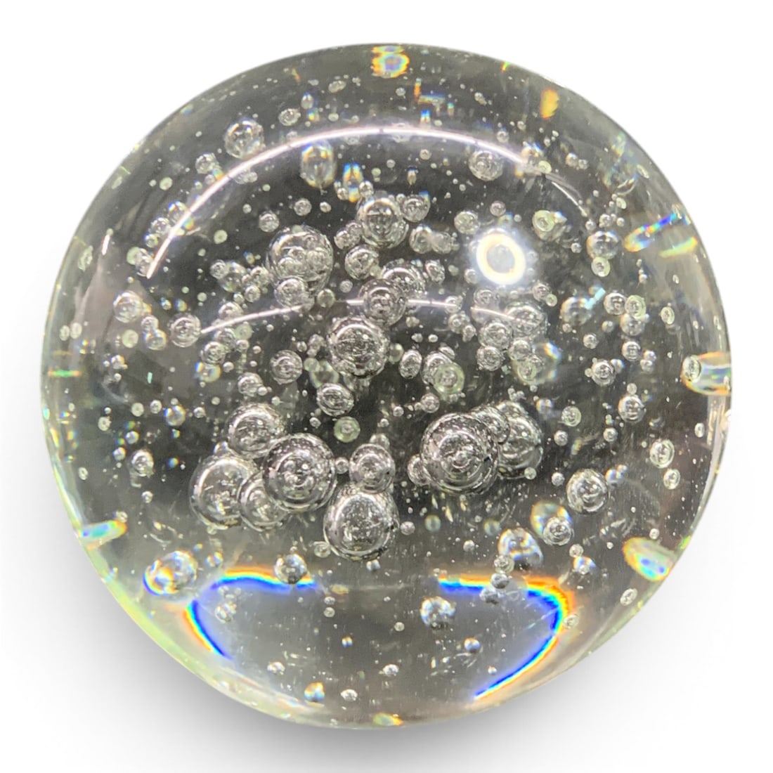 Clear Glass Bubble Paperweight - 2