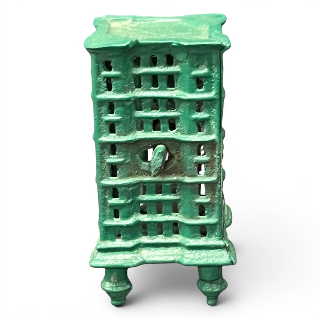 Antique Green Cast Iron Bank: Antique Green Cast Iron Bank3 5/8" Tall
