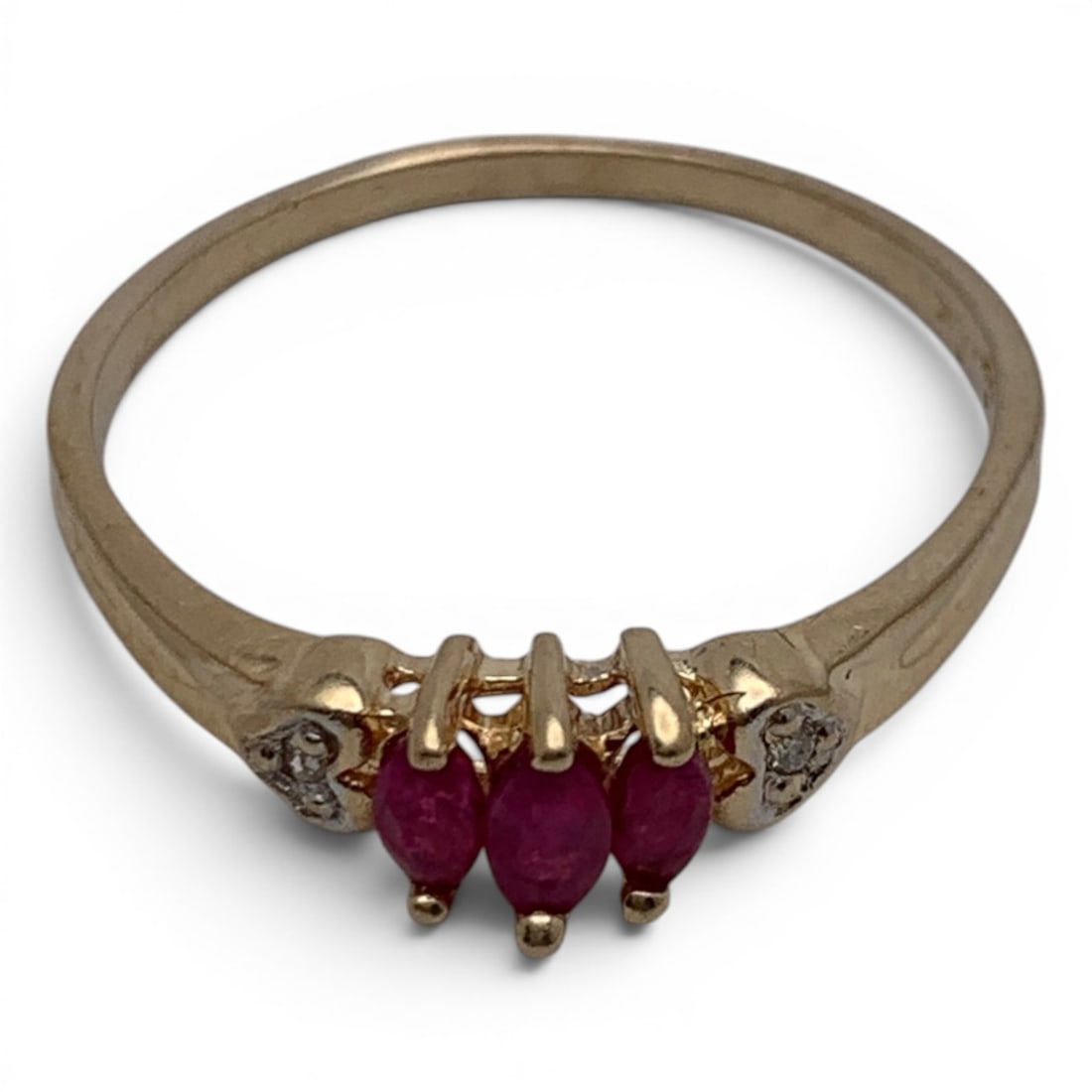 14k Yellow Gold Ruby & Diamond Ring - 2