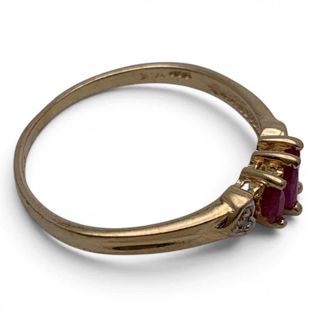 14k Yellow Gold Ruby & Diamond Ring - 3