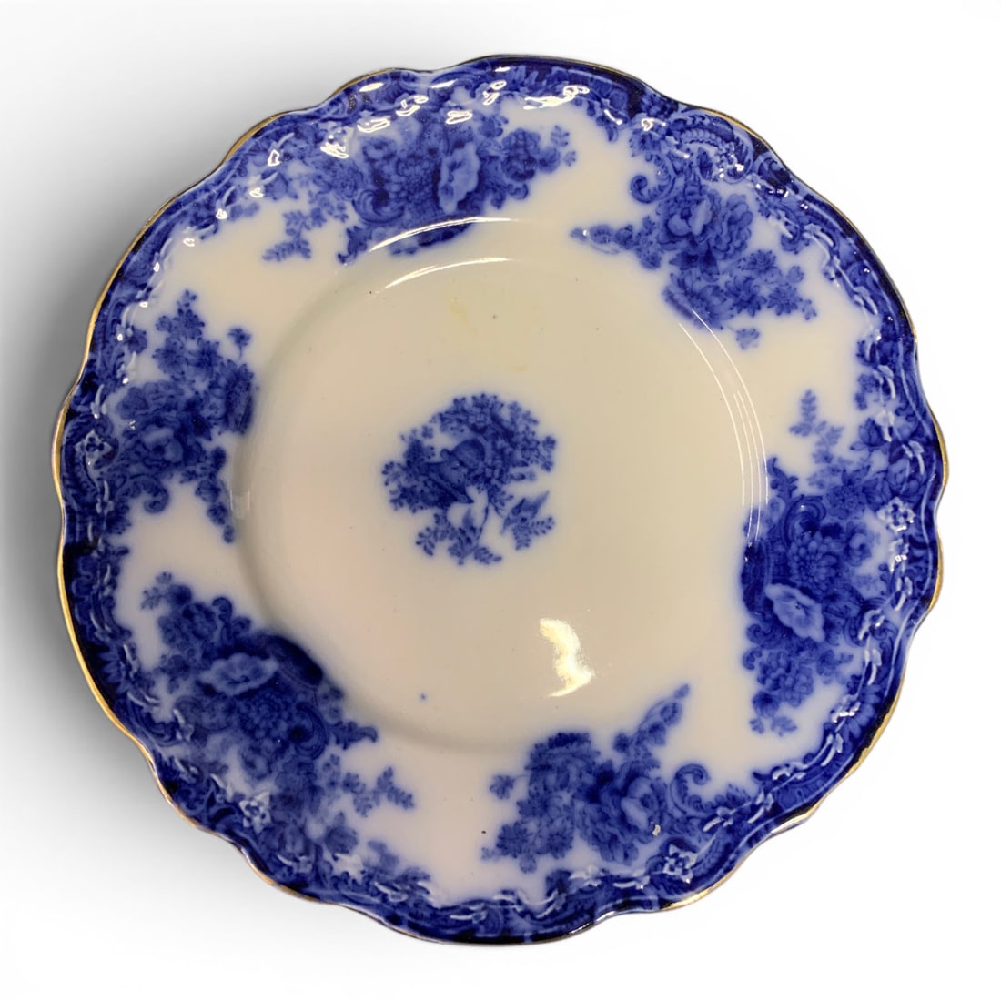 19th Century Arcadia Pattern Flow Blue Plate - 2