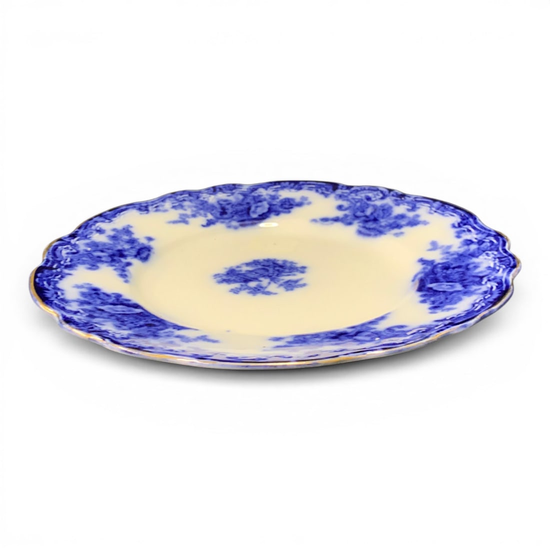 19th Century Arcadia Pattern Flow Blue Plate - 3