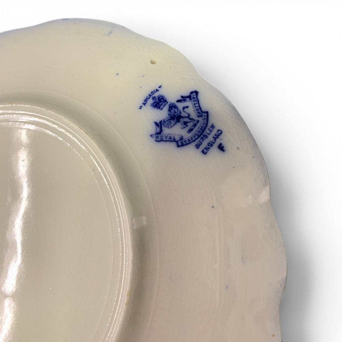 19th Century Arcadia Pattern Flow Blue Plate - 5