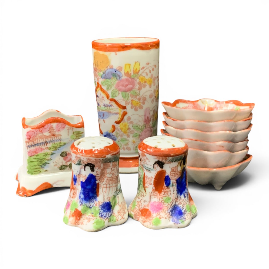 Group Of Hand Painted Japanese Porcelain Dishes (1 of 6)
