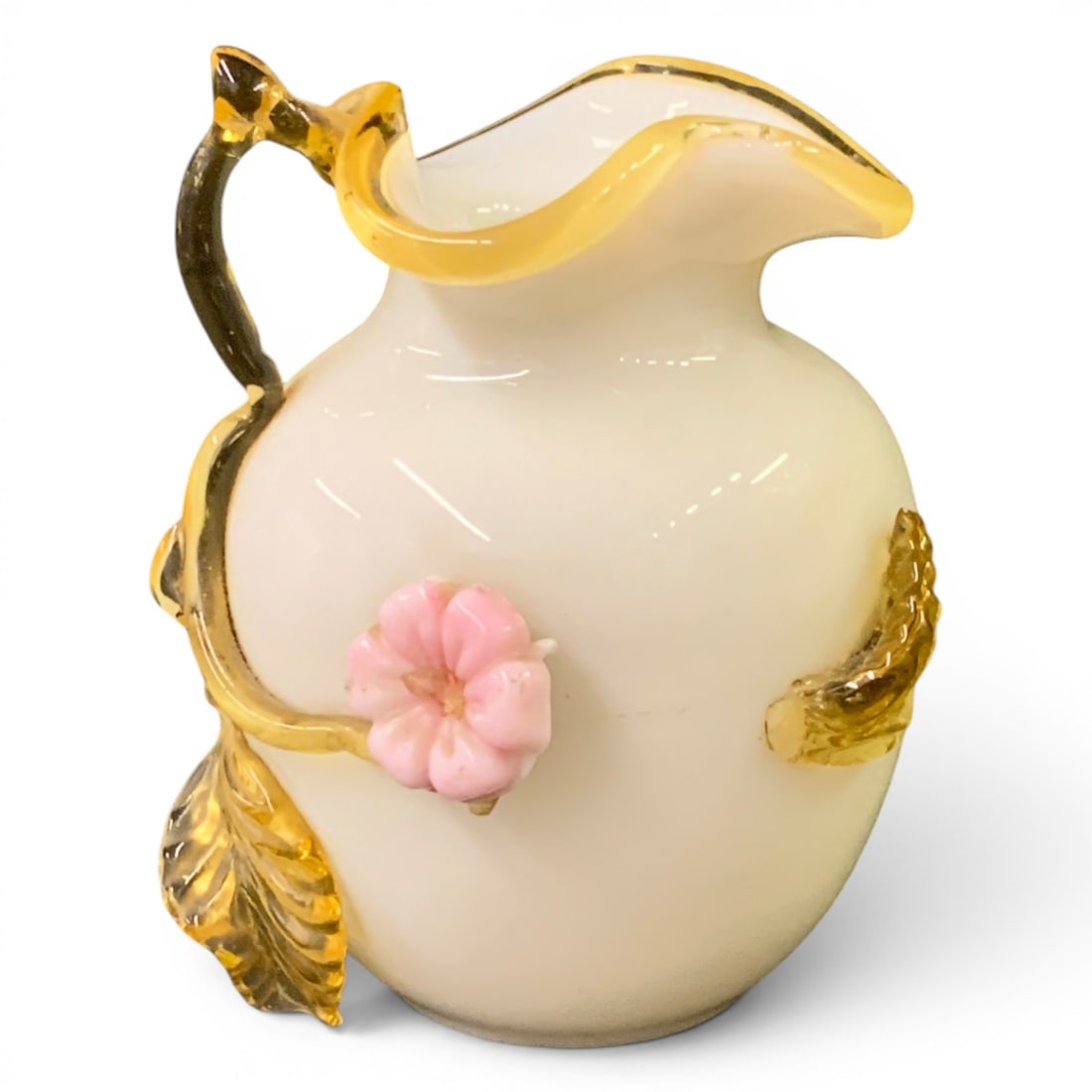 Victorian Uranium Custard Glass Vase (1 of 8)