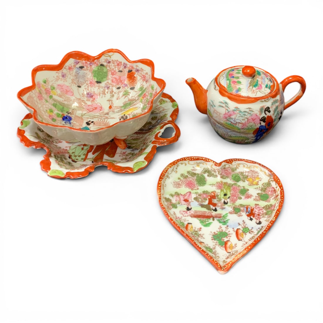 Group Of 4 Handpainted Japanese Dishes (1 of 7)
