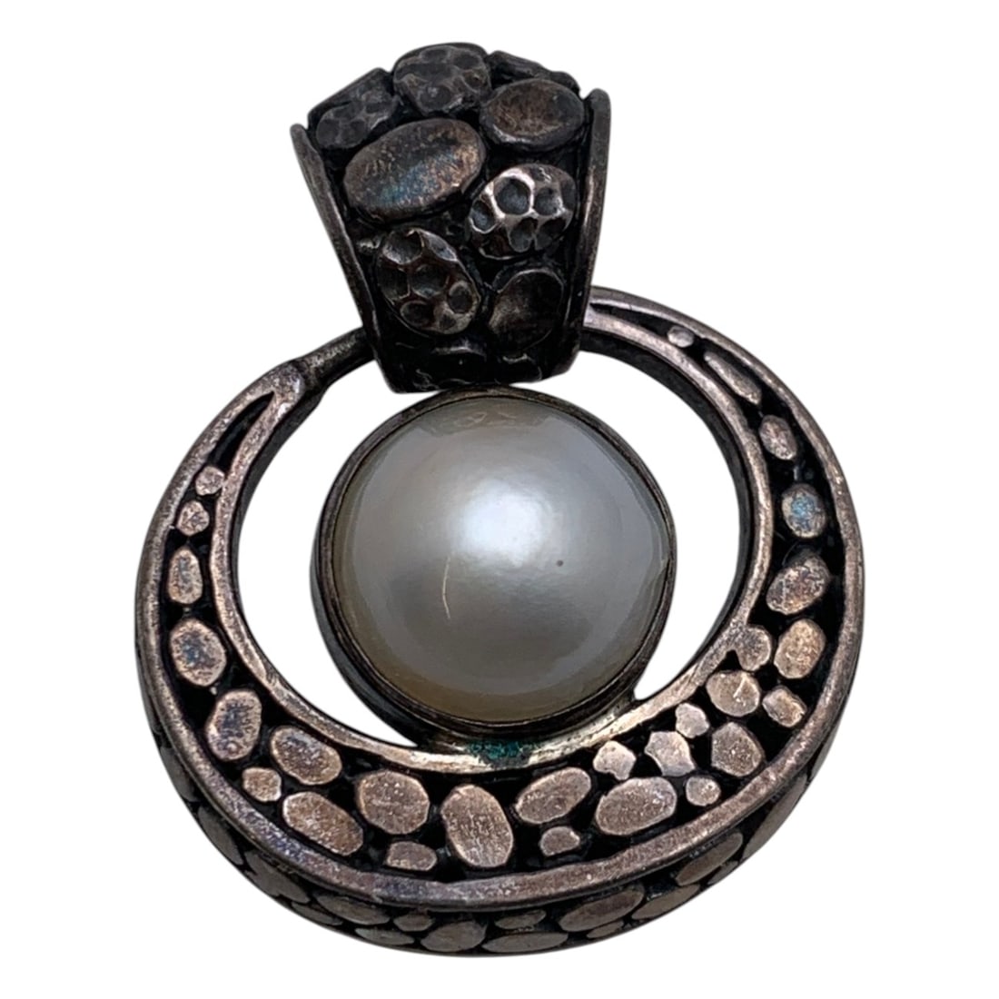 Sterling Silver & Pearl Pendant: Sterling Silver & Pearl Pendant Marked 925 - 1 1/2" Long - 11.5 Grams