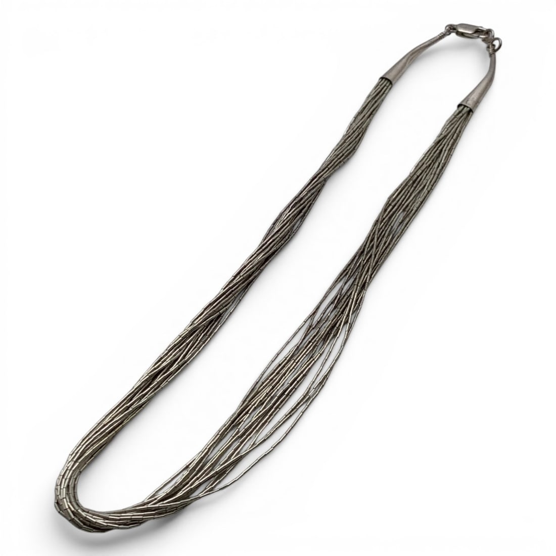 Sterling Silver Multi Strand Necklace: Sterling Silver Multi Strand Necklace Marked Sterling - 16 1/4" Long - 12.6 Grams