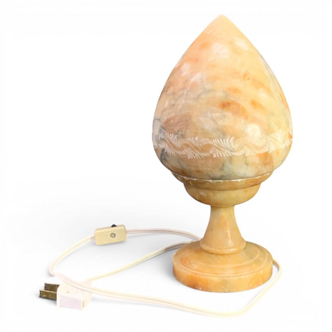 Vintage Signed Art Deco Alabaster Table Lamp (1 of 4)