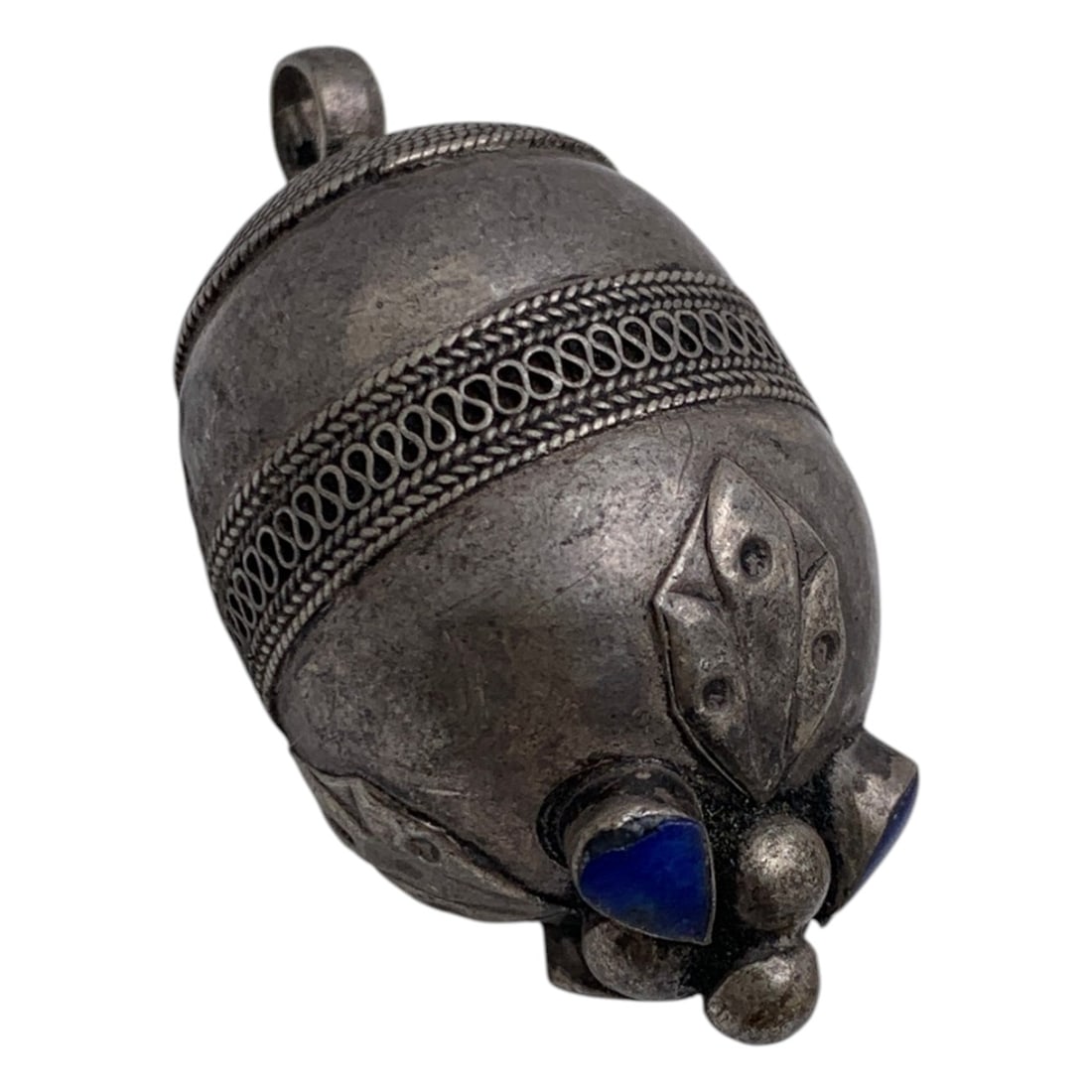 Sterling Silver & Blue Stone Pendant: Sterling Silver & Blue Stone Pendant Tests Silver - 1 3/4" Long - 16.6 Grams