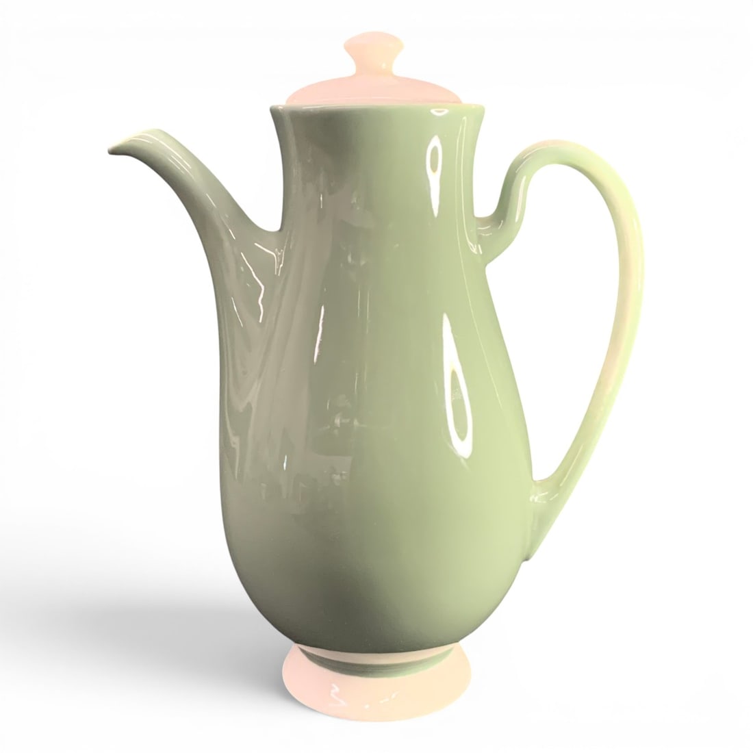 Vintage Porcelain Green Teapot: Vintage Porcelain Teapot Featuring A Matte Green Color9 3/4" Tall